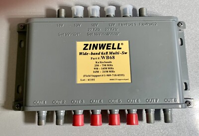 ZINWELL WB68 WideBand 6x8 MultiSwitch Ka/Ku DIRECTV UP TO 8 RECEIV