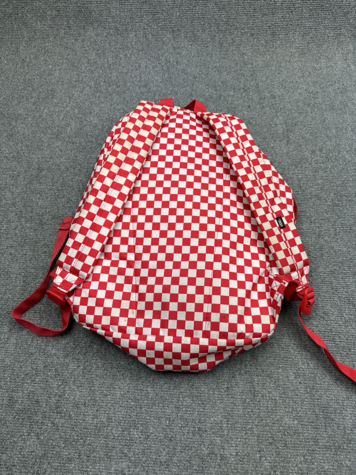 Vans Back Pack Checkered Back Pack Red White - image 6
