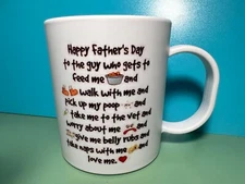 Polymer/Heavy Plastic 11oz  "Happy Father's Day From The Dog"  Mug