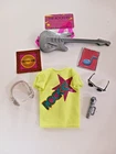 BARBIE DOLL CLOTHES TOP SHIRT BARBIE & THE ROCKERS DIVA YELLOW PINK VTG 1985