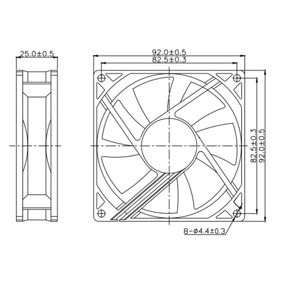 Computerlüfter Dalap  5V DC, 90x90x25 mm, 2000 U/min., mit Kugellager - Bild 2 von 2