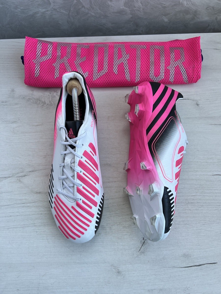Adidas Mens Rare Predator LZ Elite White Pink Soccer Cleats Boots