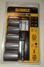 DeWalt DWAFSFS6 MAXFIT ULTRA Carbon Steel Drive Socket 6-Pc Set & 1/4" Adapter