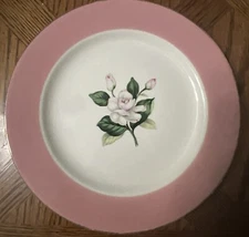 “Glenwood Rose" Plate Pink & Gold Rims International D.S. & Co
