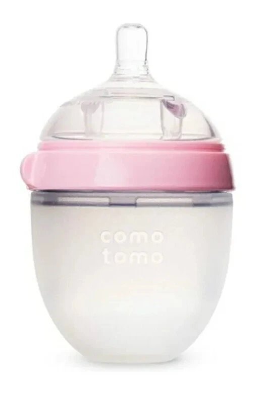 Comotomo Natural Feel 5 oz Baby Bottle - 4 Pack 2 Pink 2 Green New! - Image 4 of 4