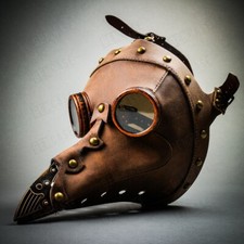 Long Nose Plague Doctor Full Face Mask Steampunk Halloween Costume Masquerade