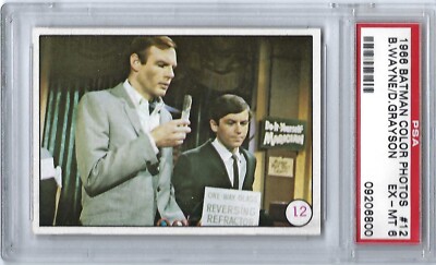 1966 Batman Color Photos  B. Wayne. D.Grayson Card # 12  PSA