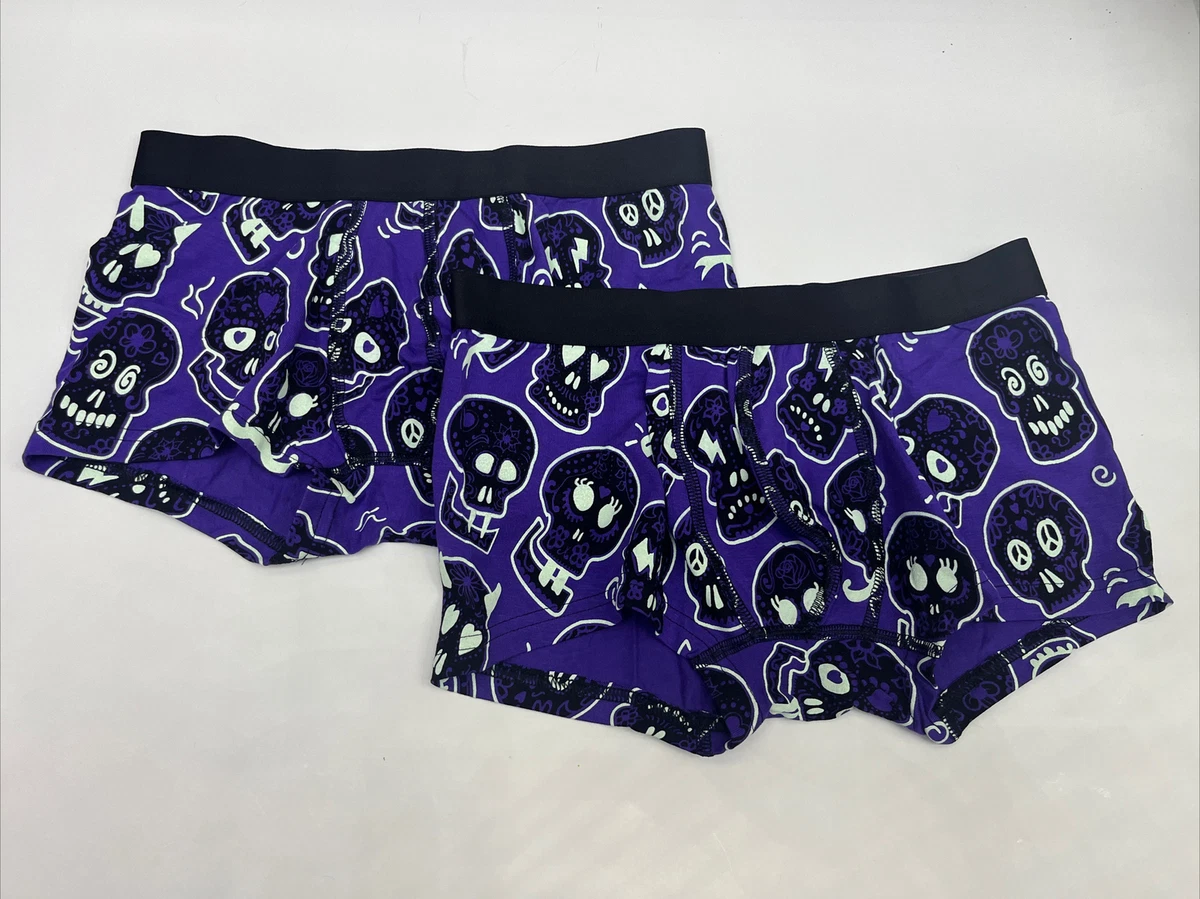 NEW MeUndies PURPLE SKULLS BRIEFS Underwear Mens SIZE SMALL LOT OF 2