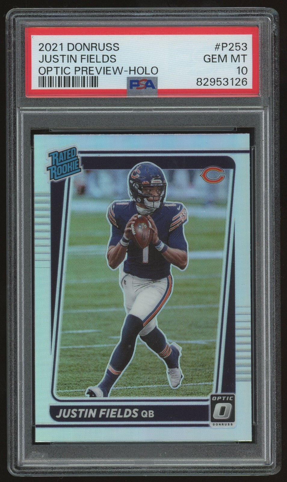 2021 Donruss Optic Preview Holo Rated Rookie Justin Fields #P253 PSA 10 - RC
