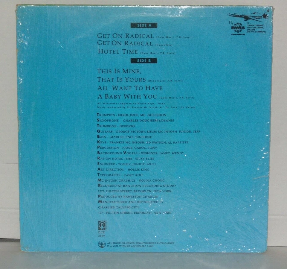 MIGHTY DUKE Hotel Time LP Charlies Records DCR3559 Reggae Calypso Plays Well - Image 3 of 3