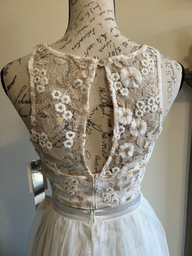 Sequin Hearts 2-Piece Embroidered Cropped TOP 5 Tulle Gown SKIRT 3 NWT - Picture 7 of 14