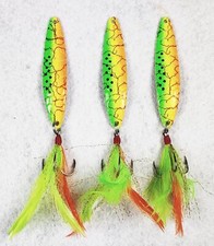 3 Trout Series Hex Milwaukee Minnow Spoon 3" Long Dressed Treble Hook Cast Troll