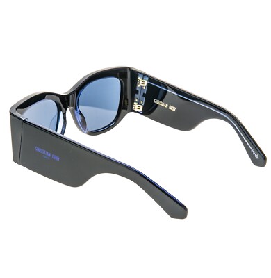 CHRISTIAN DIOR NUIT Black Crystal Blue S1I Bold Sunglasses