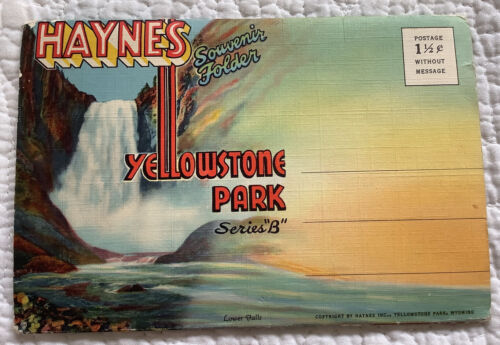 Cartella souvenir vintage Haynes Yellowstone Park serie B - Foto 1 di 3