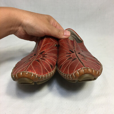 PIKOLINOS Womens Size 38 Cut Out Leather Flat Shoes Slip On Red Pikolinos Red Shoes for Women for sale | eBay main image 3