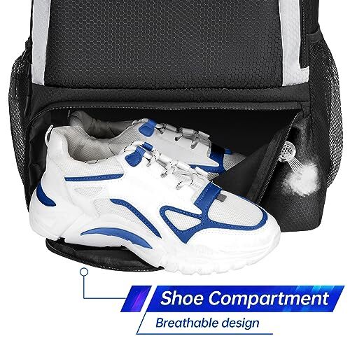 Pickleball Backpack with Shoe Compartment and Fence Hook for Men and Women
