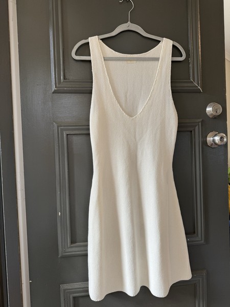 Tunchy Josie Knitted Mini Sleeveless Dress Size L white Excellent Beautiful
