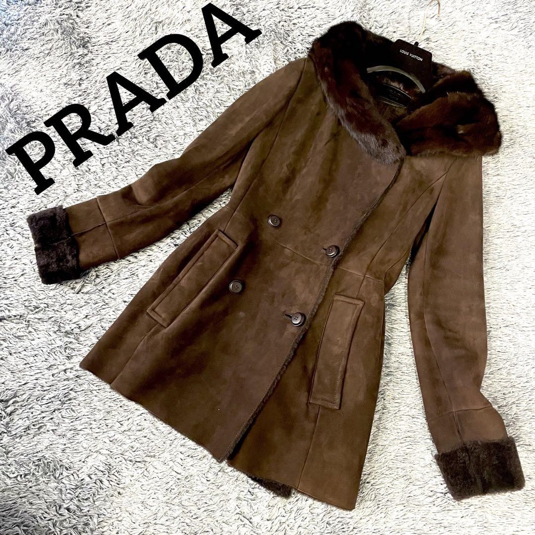 Prada Sheepskin Mink Fur Lamb Leather Top Grade