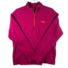 The North Face TKA 100 Fleece Pullover 1/4 Zip Pink Orange Womens XL Gorpcore