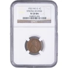 1922 1c Lincoln Wheat Cent - No D, Strong Reverse ~ NGC VF 20 BN
