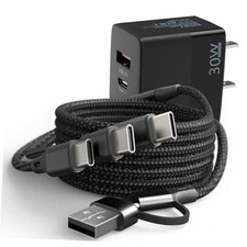 30W Charger for DJI Mini 4 Pro/4K, Mini 3/3 Pro, 30W Wall Charger 3 in 1 Cable