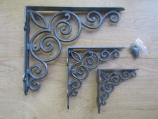 COPPIA di PALAZZO PERGAMENA ghisa antica vecchia rustica vintage retrò scaffalatura mensola