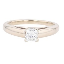.52ct Princess Cut Diamond Solitaire Engagement Ring 14k White Gold Size 6.75
