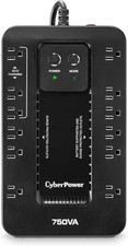 Cyberpower 750VA Eco UPS Surge Protector, 12 Outlets, Compact Design
