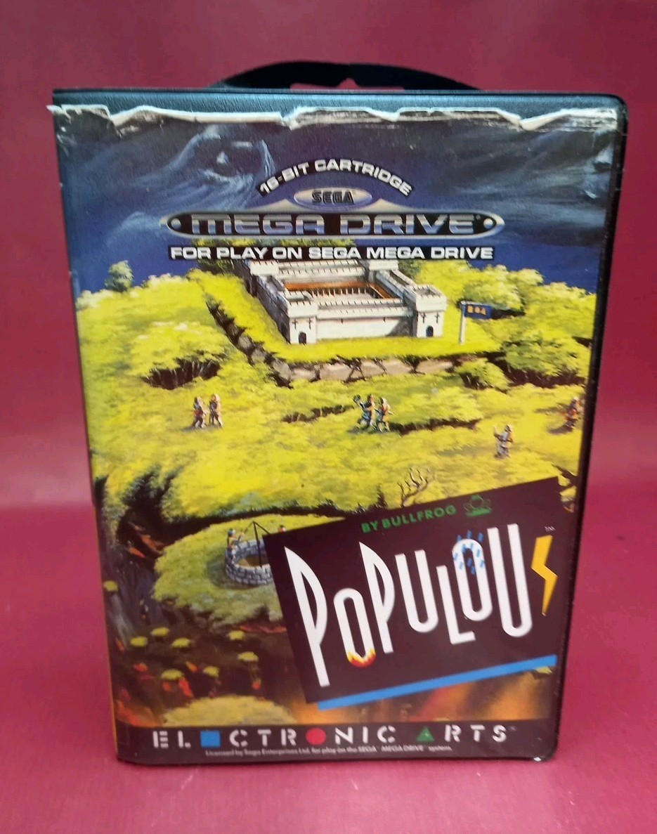 Populous Sega Mega Drive Game Boxed Pal Version COMPLETE