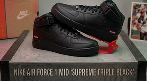 Supreme x Nike Air Force 1 Mid Triple Black FZ8784-001 11.5M VNDS! OG ALL‎ 2024 Supreme x Nike Air Force 1 Mid Triple Black FZ8784-001 11.5M  main image 2