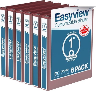 Easyview Premium 3-Ring Binders with Clear-View Covers and Round Rings Binders