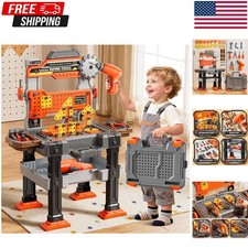 Kids Tool Bench Set with Electric Drill and Realistic Tools, Construction Wor...
