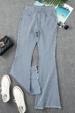 Hippie High Waisted Super Bell Bottoms Striped Jeans