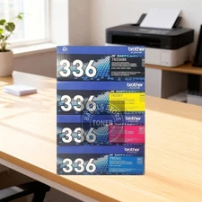 Brother TN336 High Yield Toner Set Black Cyan Magenta Yellow, OEM Sealed, CMYK