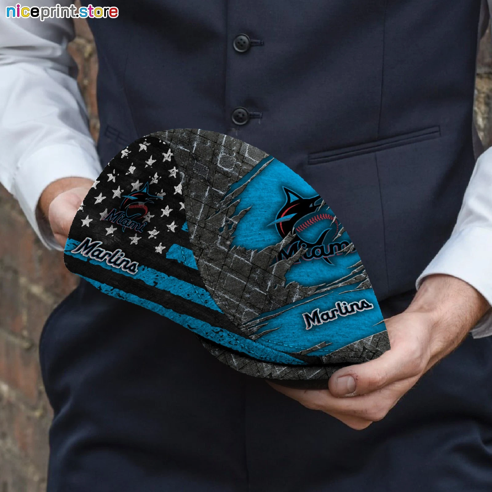 Miami Team Marlins Jeff Cap Custom Jeff Cap Driving Cap Golf Cap