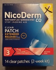 EXP 11/25 - 1 NEW Box NicoDerm CQ Step 3 7mg Clear Nicotine Patch - 14 Count