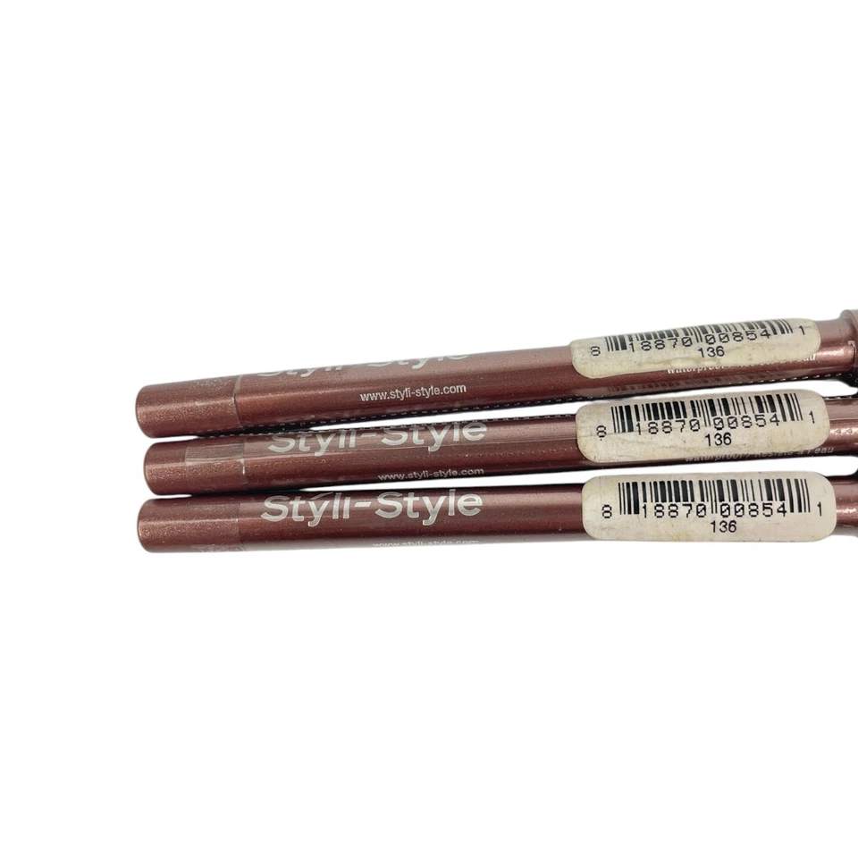 Lot of 3 Styli-Style Line & Seal Waterproof Lipliner Satin #136 Brownstone - Image 4 of 4