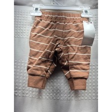 Carter's Baby Bottoms Size Newborn Brown White Stripped Cuffed Pants 8185