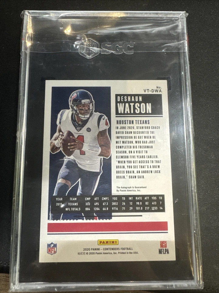 2020 Contenders Cracked Ice Ticket Auto 10 Deshaun Watson 4/22 SGC9.5 - JERSEY# - Image 2 of 3