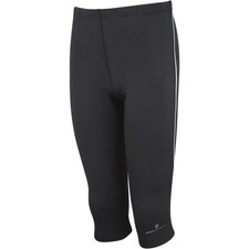 Ronhill Pursuit Junior Running Tights Black 3/4 Capri Kids Run Sports Training