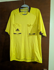 adidas Yellow Referee Football Shirt, Adult Size M, Short Sleeve Training Top