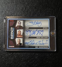 2011 TNA WRESTLING TRISTAR TRIPLE AUTO #’d /5 STING ROB VAN DAM RVD MR ANDERSON