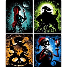 4 Pack Diamond Painting Kits for Adults,Halloween 5D Diamond Art Kits for Adults