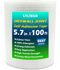 Drywall Joint Tape- 5.7in X 100 ft,13 MESH,100 Fiberglass,Heavy-Duty Self-Ad