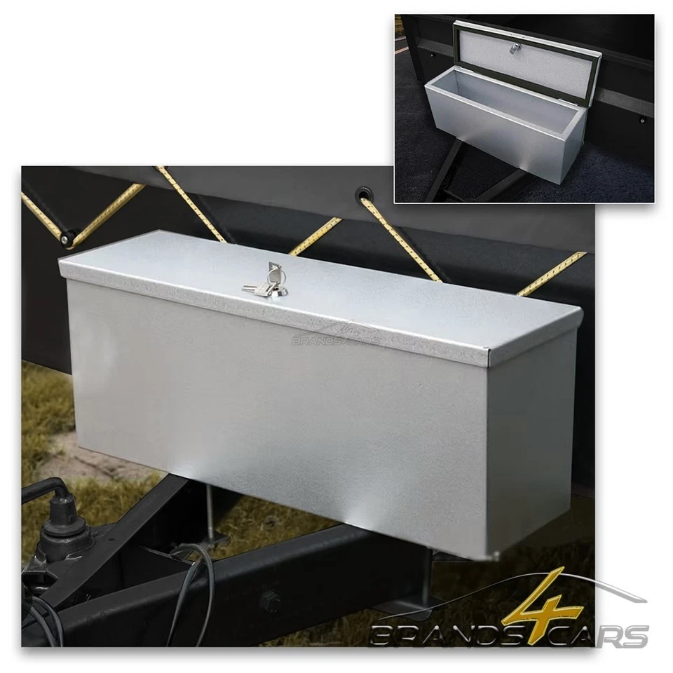 ENVA ANHÄNGERBOX DEICHSELBOX TRUCKBOX STAUBOX METALLBOX VERZINKT + 4 SPANNGURTE - Bild 4 von 4