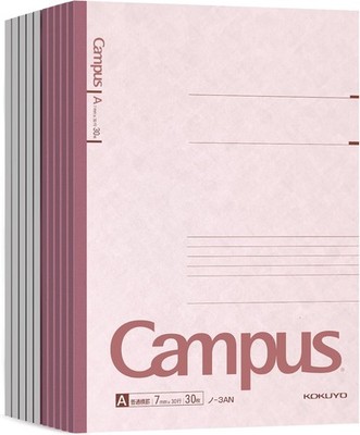KOKUYO Campus Notebook, A 7mm Ruled, Semi-B5, 30 Sheets, 30 Pink 