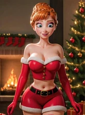 2.5x3.5" Aceo Print HD Mini Photo Cartoon Waifu Princess Chrismas, Anna