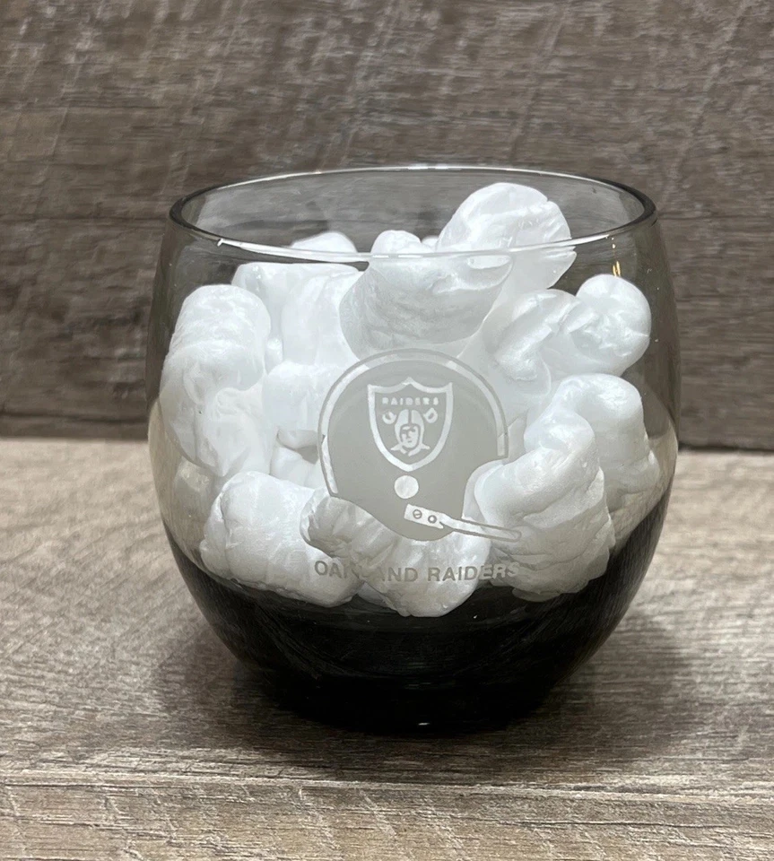 Vaso de beber vintage de los años 90 Oakland Raiders NFL cóctel Highball bar Foto 3 de 4