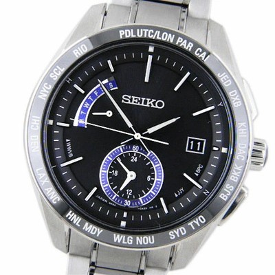 Seiko Brightz SAGA179 Titanium Solar Radio Wave World Time Watch Mens Edition