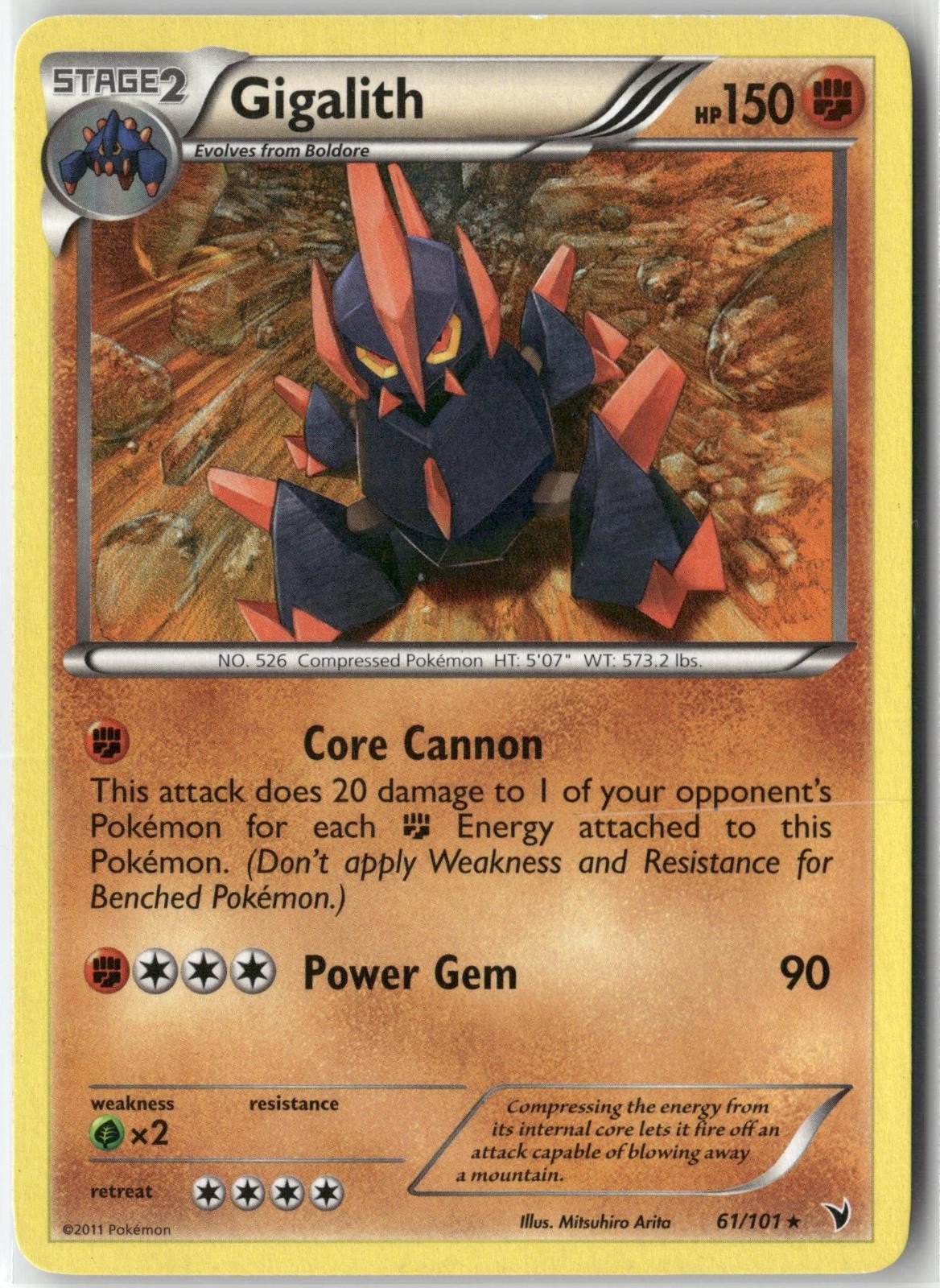 Gigalith 61/101 Pokemon English Noble Victories 2011
